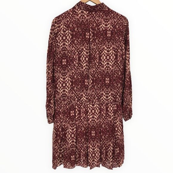 Haute Hippie The Chloe Silk Shirtdress in Shadow Snake Merlot size Small NWT - Picture 9 of 14